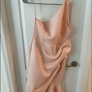 ASOS light pink dress perfect for wedding guest